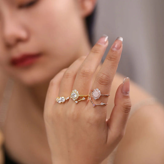 Rutilated Quartz Ring in Sterling Silver Engagement Ring - GEMORM