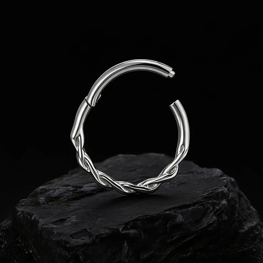 Braided Twist Titanium Septum & Daith Clicker - GEMORM
