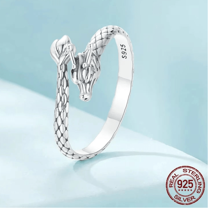 Dragon Ring in Sterling Silver Gothic Stackable Jewelry - GEMORM