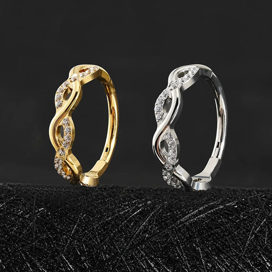 Infinity Rope CZ Titanium Clicker Hoop