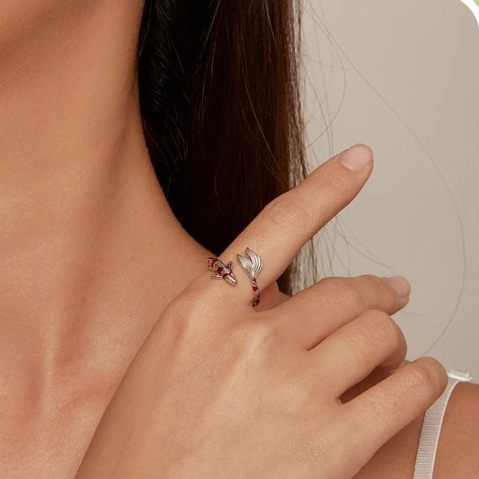 Adjustable rings koi fish ring in silver - GEMORM