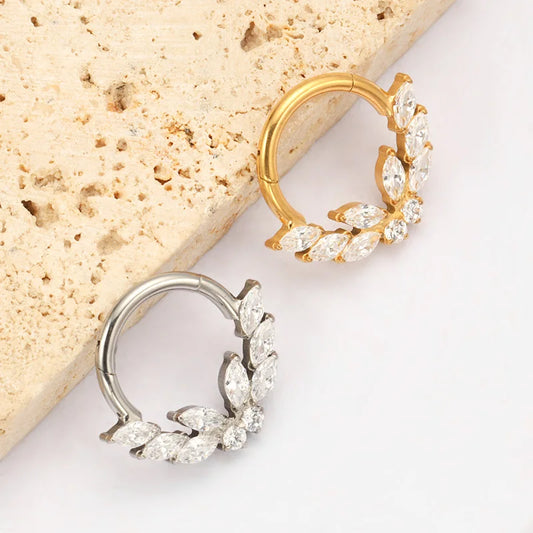 Laurel Butterfly CZ Titanium Septum Clicker — product view 4