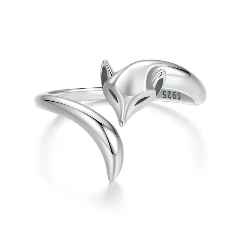 925 STERLING SILVER RING FOX RING ADJUSTABLE RING - GEMORM