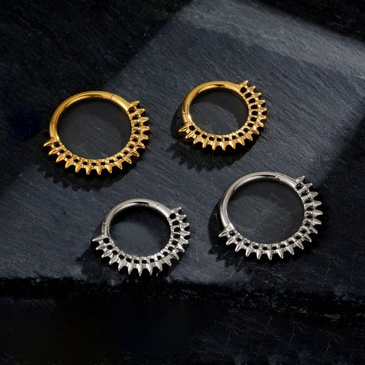 Punk Spike Titanium Septum & Daith Ring — product view 2