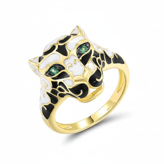 Statement rings 925 sterling silver panther ring - GEMORM