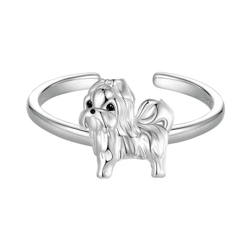 SHIH TZU STERLING SILVER RING ADJUSTABLE RING - GEMORM