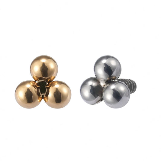 Trinity Bead Titanium Piercing Tops — Set of 5 — product overview
