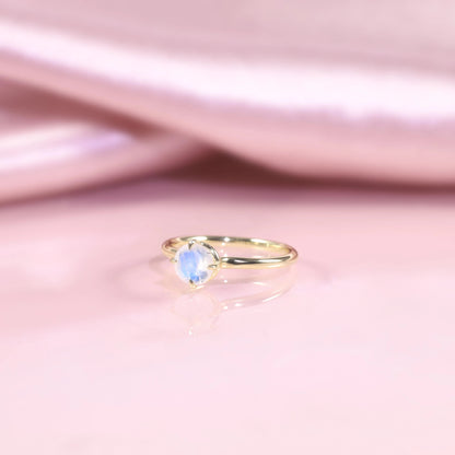 Moonstone ring in 925 sterling silver plated 18k engagement ring - GEMORM