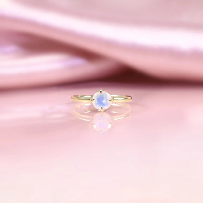 Moonstone ring in 925 sterling silver plated 18k engagement ring - GEMORM