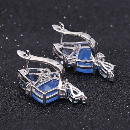 Drop Earrings 925 Sterling Silver Geometric Statement Earrings - GEMORM