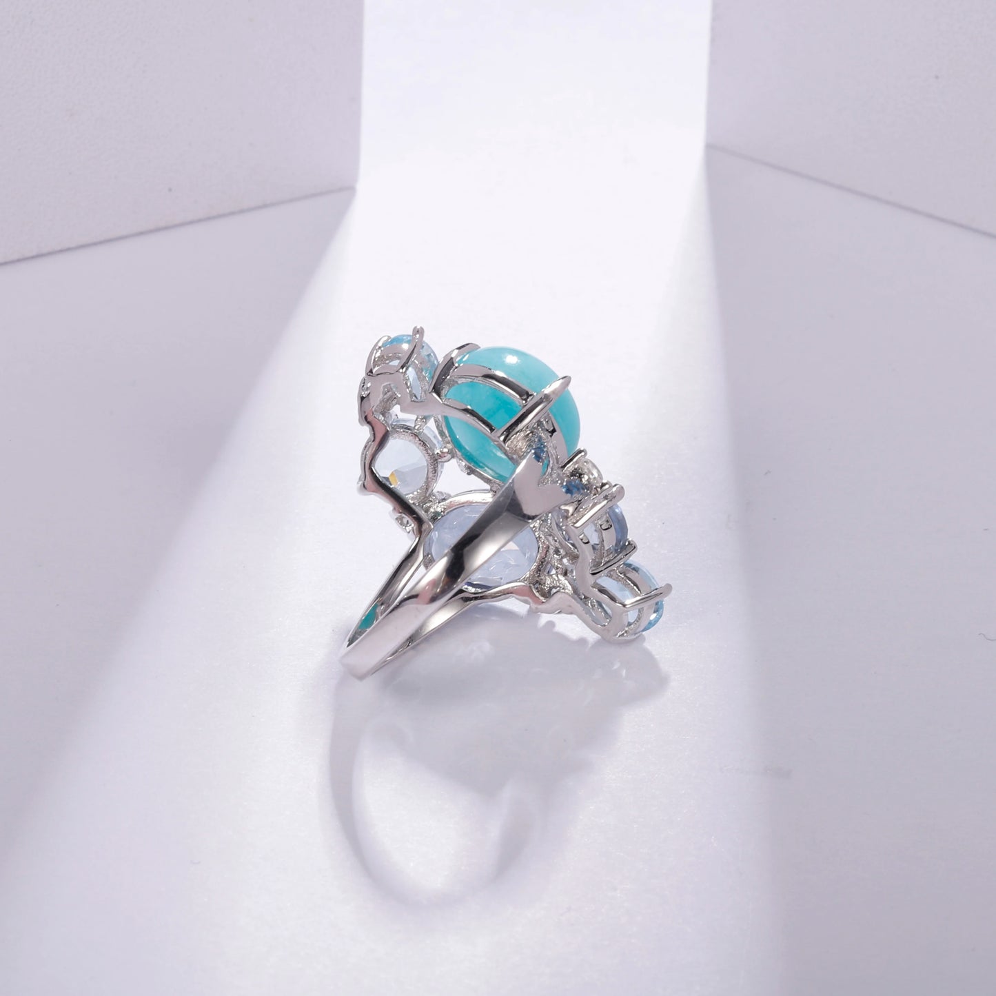 Blue topaz statement ring 925 sterling silver topaz ring for women - GEMORM