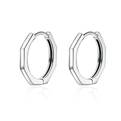 Bamboo earrings in sterling silver minimalist hoop earrings for everyday wear
