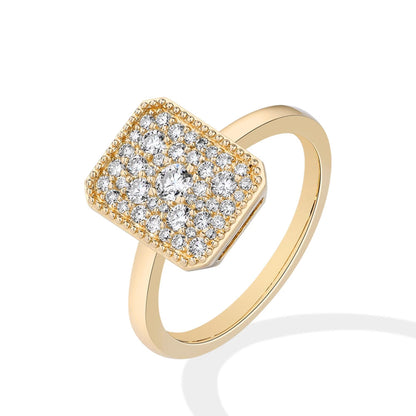 Moissanite rings halo engagement ring with 18k gold plating