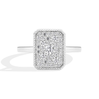 Moissanite rings halo engagement ring with 18k gold plating