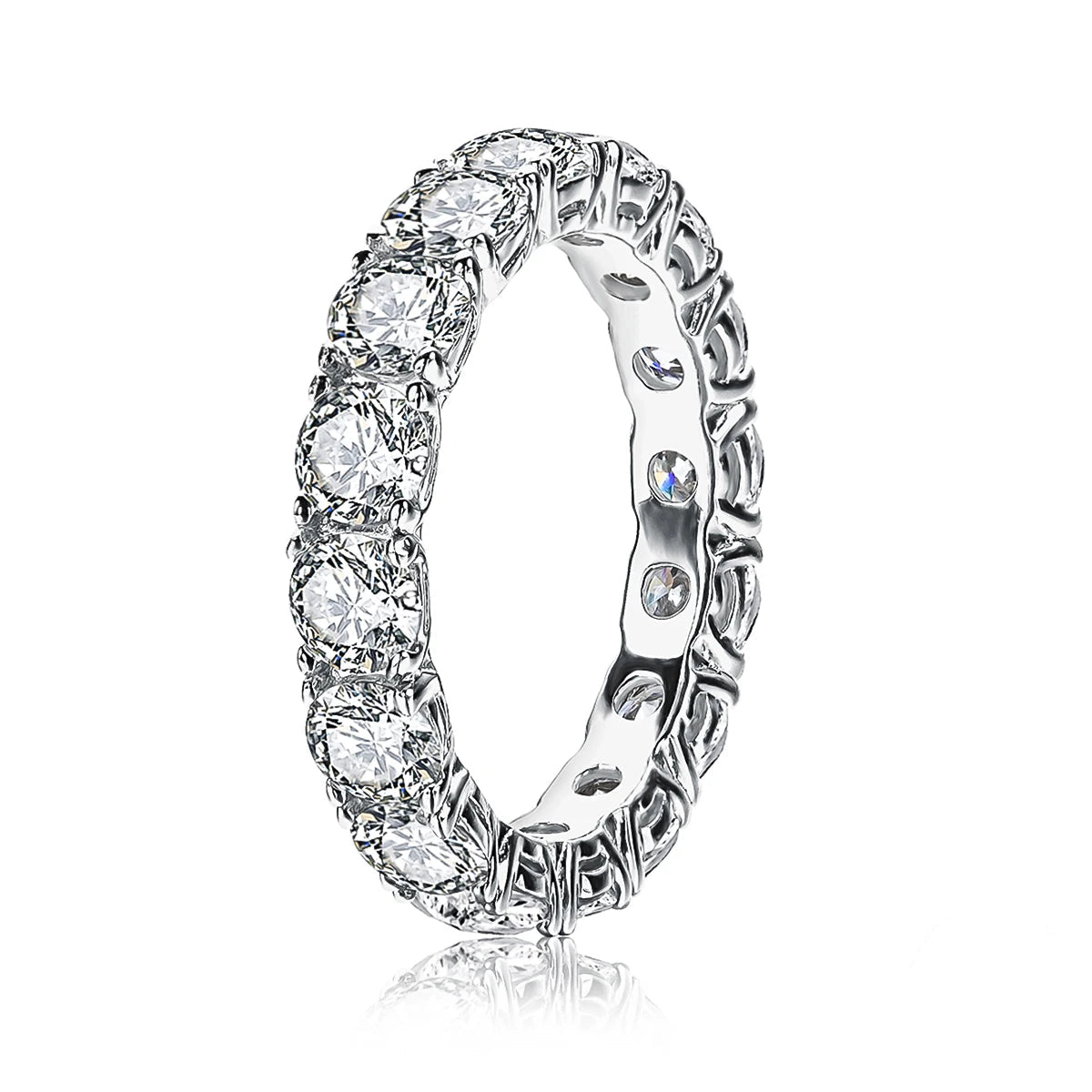 Moissanite rings eternity band wedding ring for women