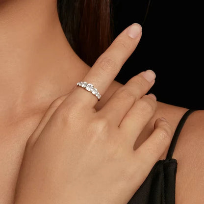 Moissanite rings heart setting d color vvs1 sterling silver ring