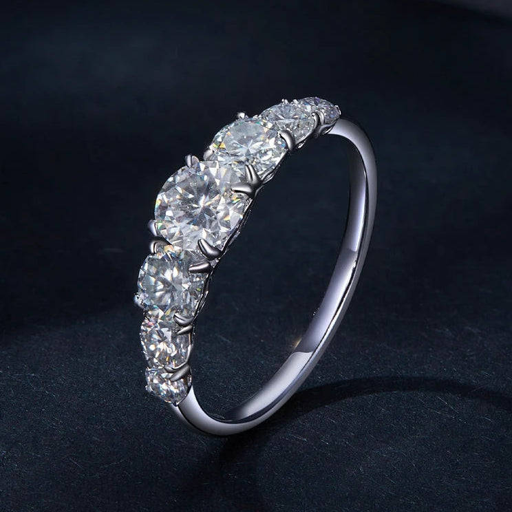 Moissanite rings heart setting d color vvs1 sterling silver ring