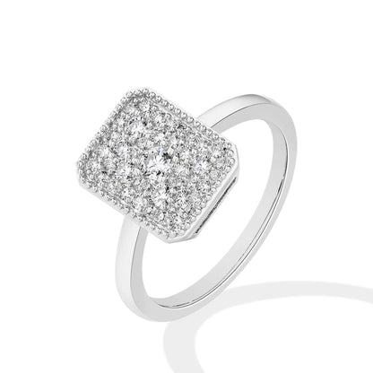 Moissanite rings halo engagement ring with 18k gold plating