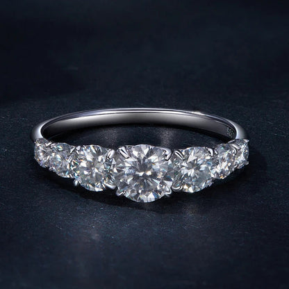 Moissanite rings heart setting d color vvs1 sterling silver ring