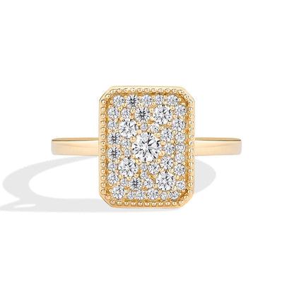 Moissanite rings halo engagement ring with 18k gold plating