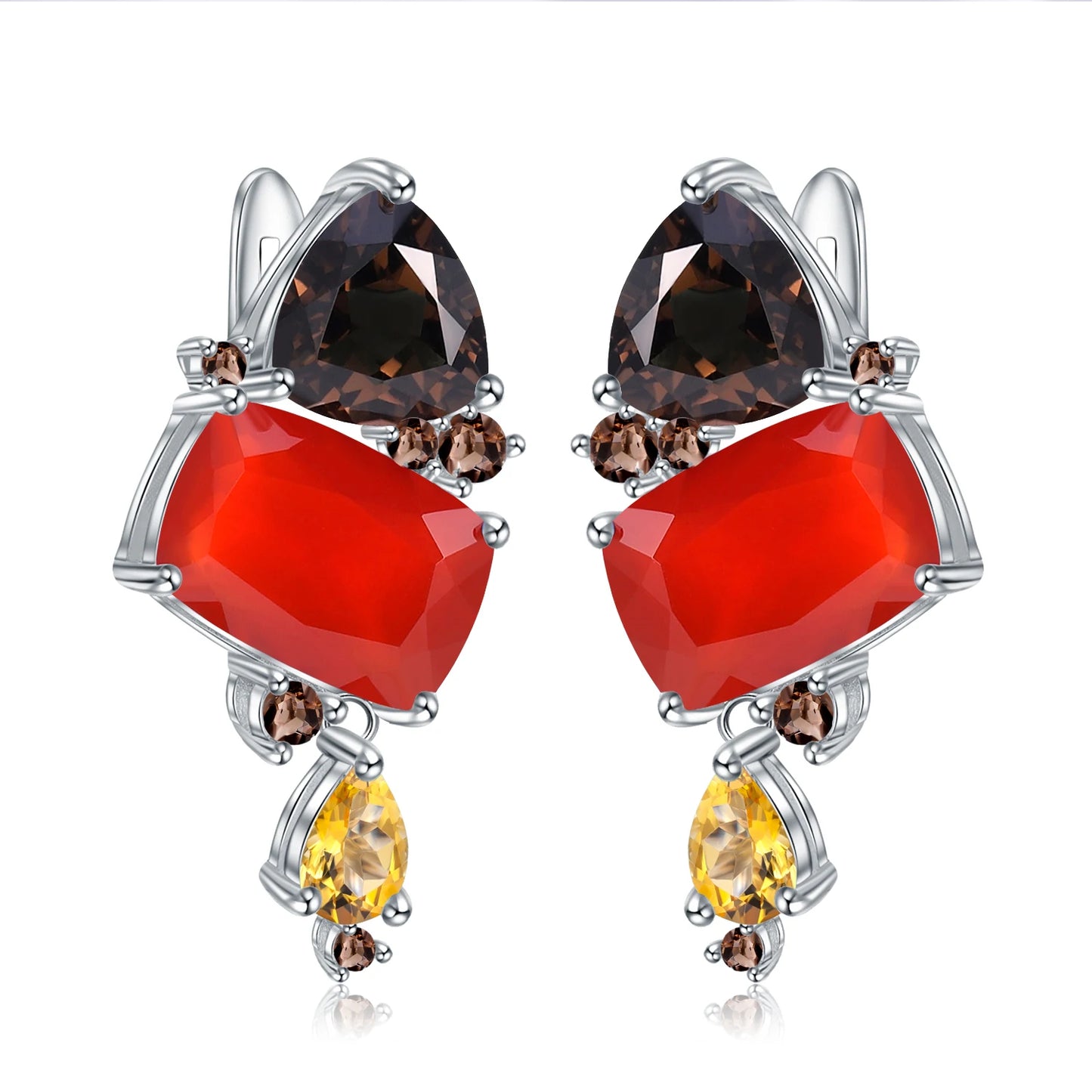 Drop Earrings 925 Sterling Silver Geometric Statement Earrings - GEMORM