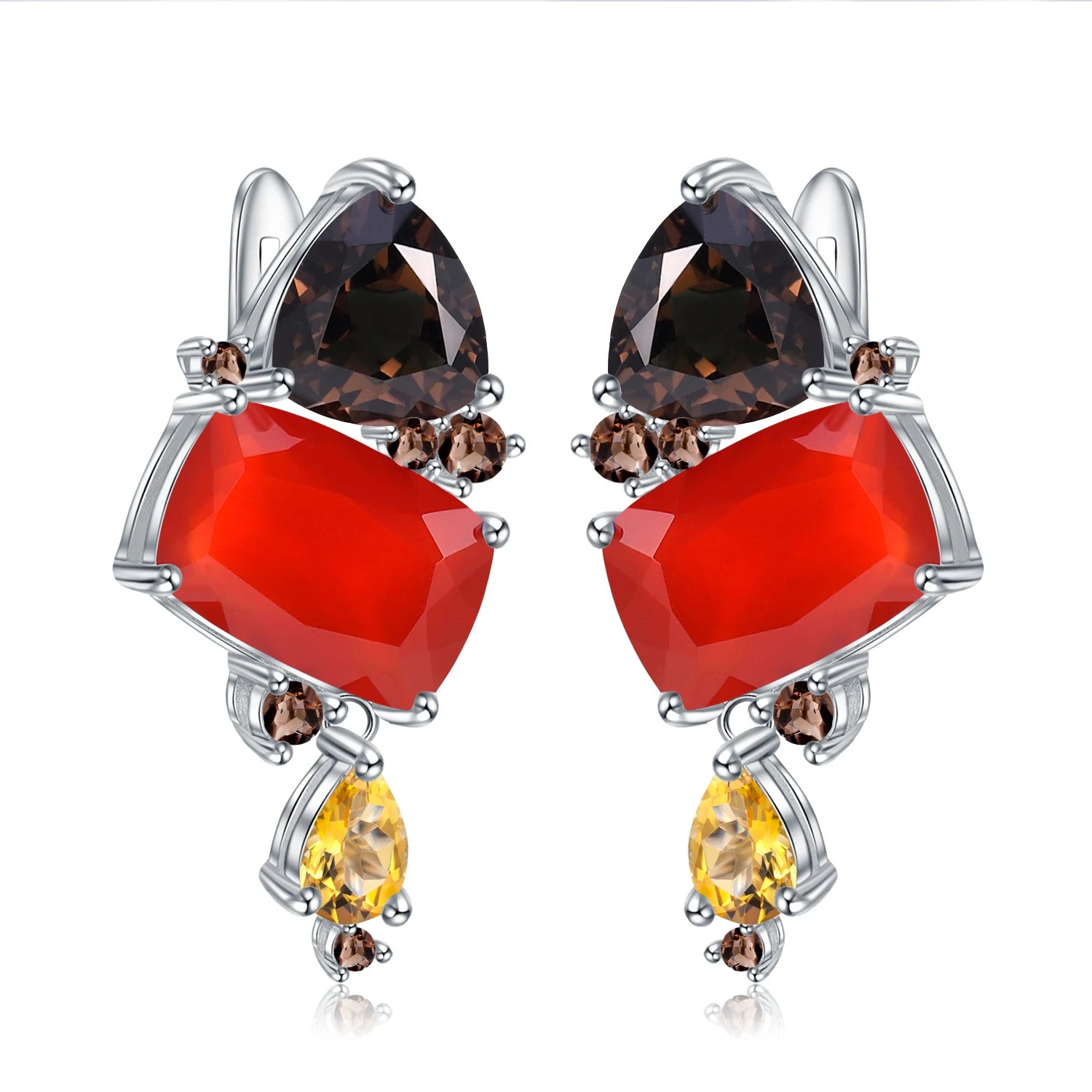 Drop Earrings 925 Sterling Silver Geometric Statement Earrings - GEMORM