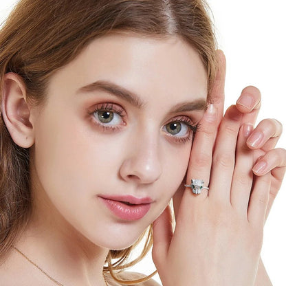 ALLNOEL 925 Sterling Silver Open Rings For Women Hollow Leopard Head Ring Animal Sparkling Cubic Zirconia Jewelry Gifts Hip Hop - GEMORM