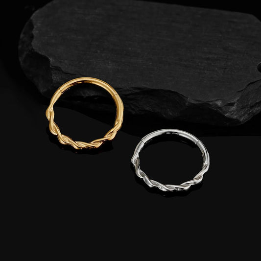Braided Twist Titanium Septum & Daith Clicker - GEMORM