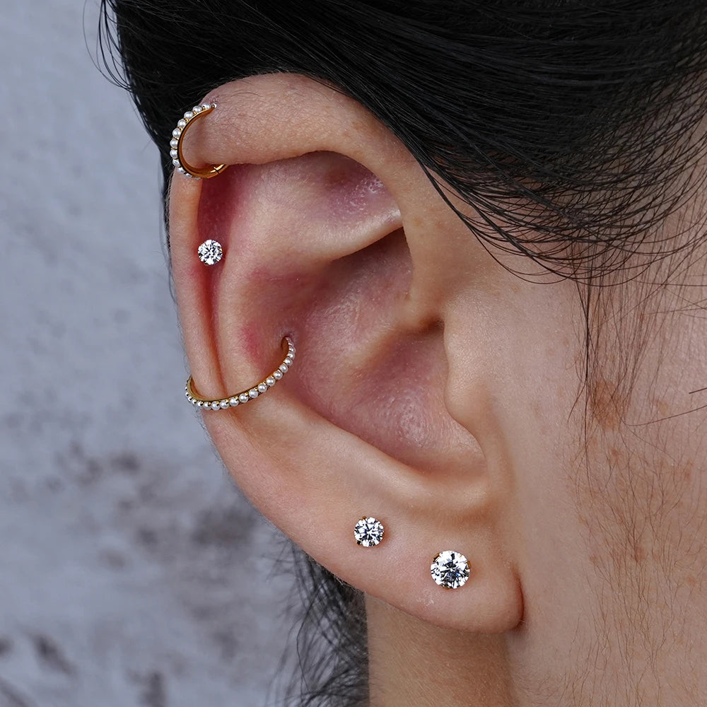 Classic Round CZ Titanium Labret — 2.5, 3 or 4 mm — product view 6