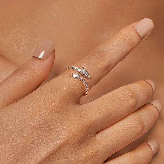 Adjustable dragon ring 925 sterling silver gothic ring - GEMORM