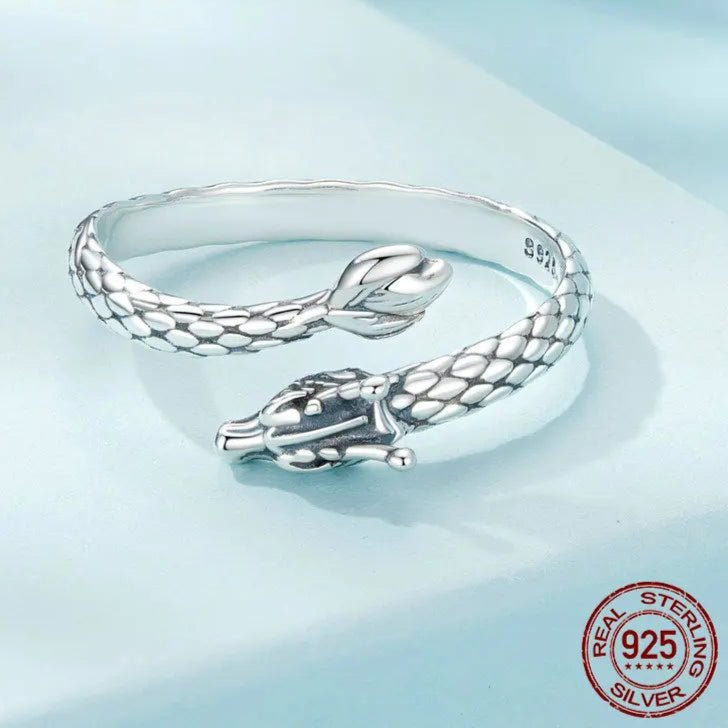 Dragon Ring in Sterling Silver Gothic Stackable Jewelry - GEMORM