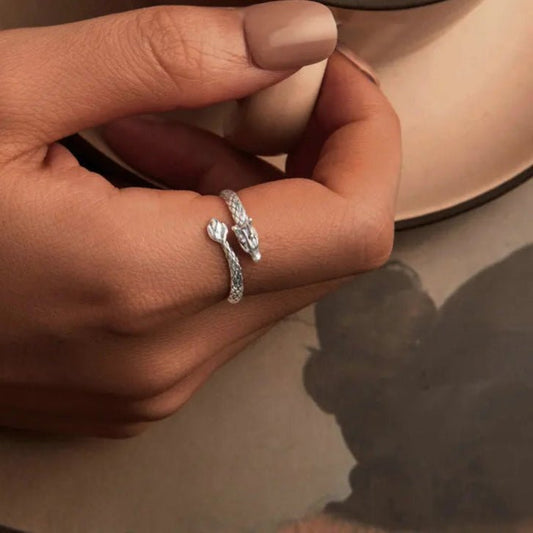 Dragon Ring in Sterling Silver Gothic Stackable Jewelry - GEMORM