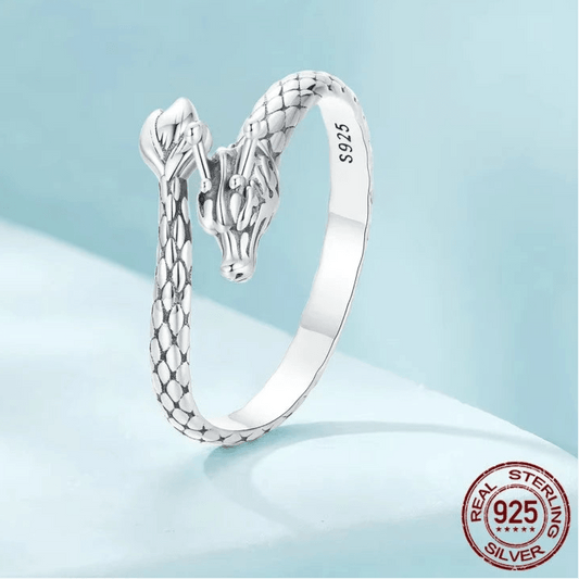 Dragon Ring in Sterling Silver Gothic Stackable Jewelry - GEMORM