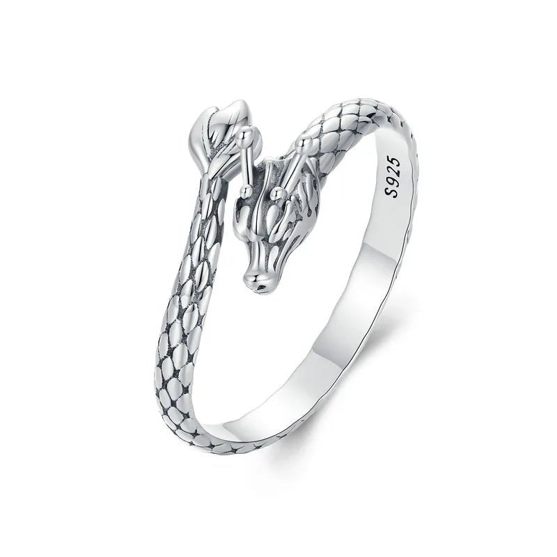 Dragon Ring in Sterling Silver Gothic Stackable Jewelry - GEMORM