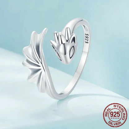 DRAGON RING GOTHIC RING STERLING SILVER STACKING RING - GEMORM