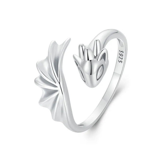 DRAGON RING GOTHIC RING STERLING SILVER STACKING RING - GEMORM