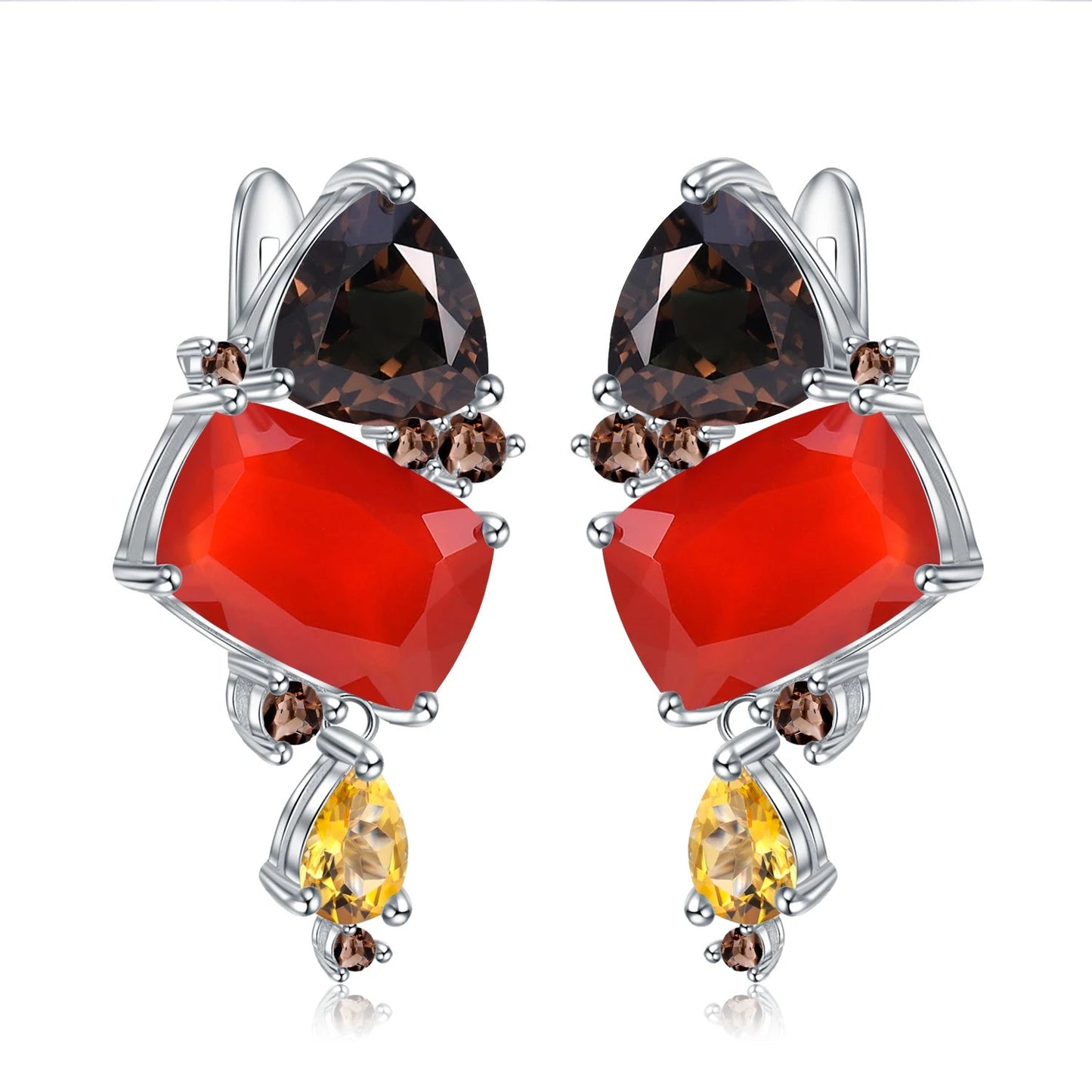 Drop Earrings 925 Sterling Silver Geometric Statement Earrings - GEMORM
