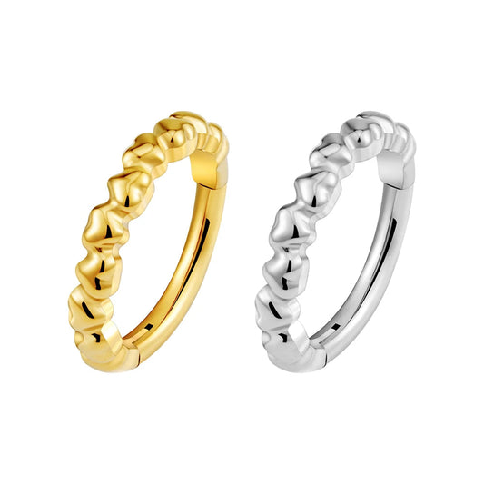 Heart-Shaped Titanium Clicker Ring