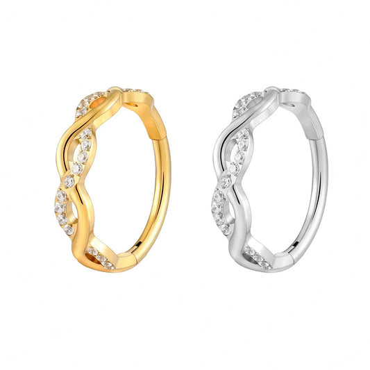 Infinity Rope CZ Titanium Clicker Hoop
