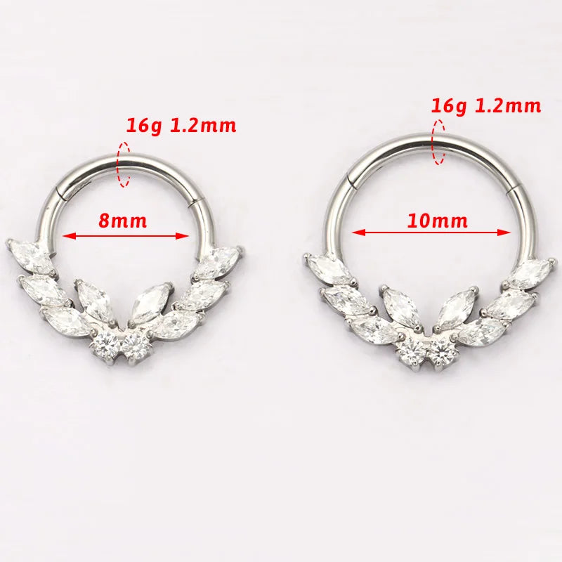 Laurel Butterfly CZ Titanium Septum Clicker — product view 5