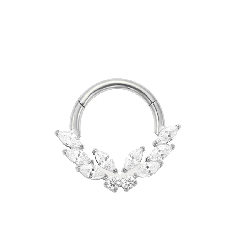 Laurel Butterfly CZ Titanium Septum Clicker — product view 7
