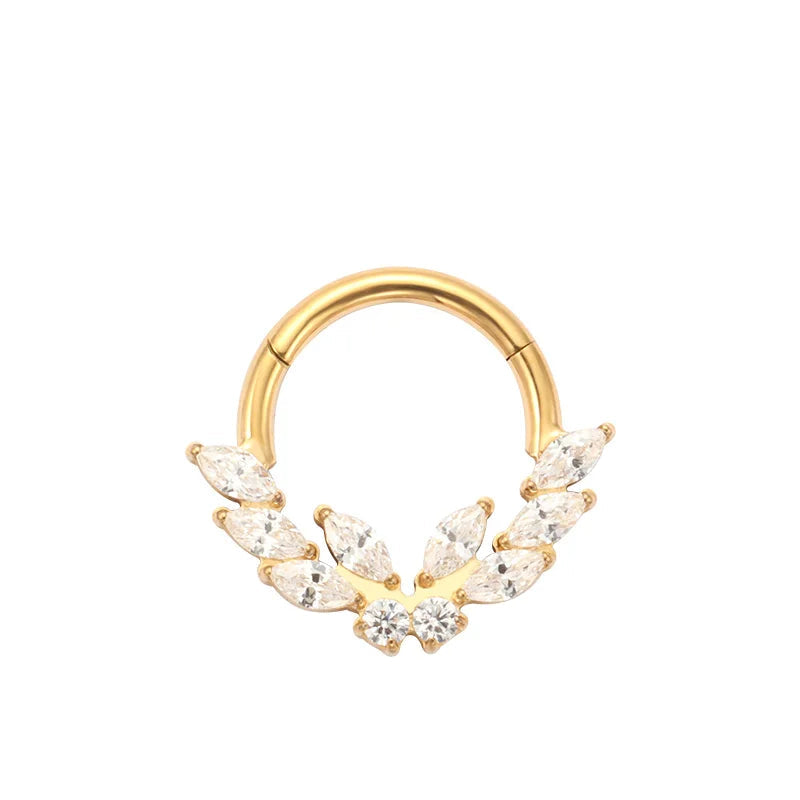 Laurel Butterfly CZ Titanium Septum Clicker — product view 8