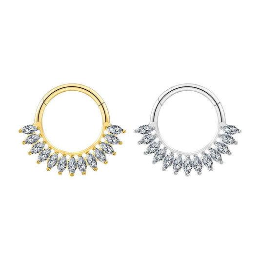 Marquise Cluster Titanium Septum Clicker - GEMORM