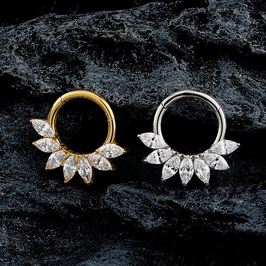 Marquise CZ Titanium Septum & Daith Clicker - GEMORM