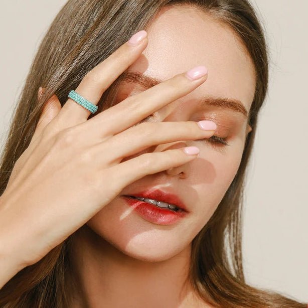 December birthstone turquoise ring in 925 sterling silver vintage style - GEMORM