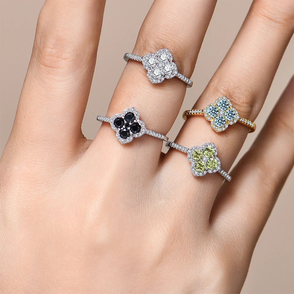 Moissanite rings d color vvs1 925 sterling silver unique engagement rings - GEMORM