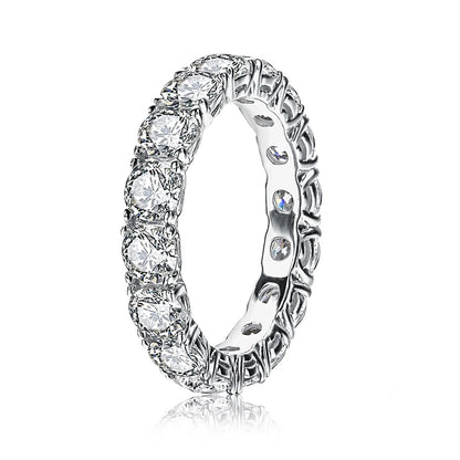 Moissanite rings eternity band wedding ring for women - GEMORM
