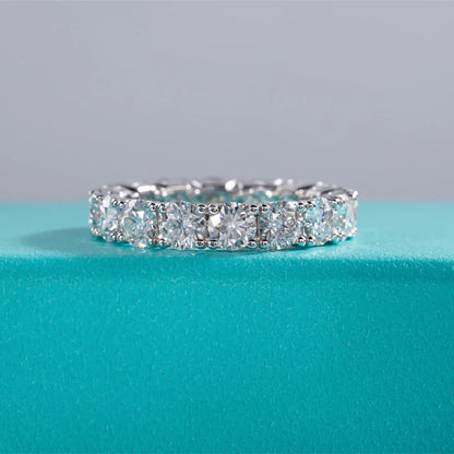Moissanite rings eternity band wedding ring for women - GEMORM