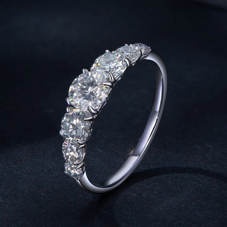 Moissanite rings heart setting d color vvs1 sterling silver ring - GEMORM