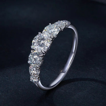 Moissanite rings heart setting d color vvs1 sterling silver ring - GEMORM